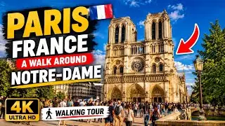 PARIS 🇫🇷 FRANCE Walking Tour - A Walk Around Notre Dame | SUMMER 2025 [4K UltraHD]