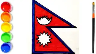 Nepal Flag Drawing, Nepal Flag, How to draw Nepal Flag, Nepal ka Flag
