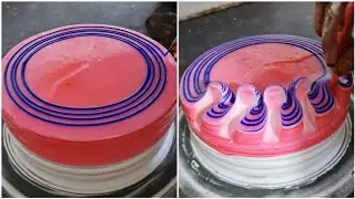 new fresh cream cutting edge cake design | simple fresh cream cutting edge cake design 🎂🎂 | #shorts