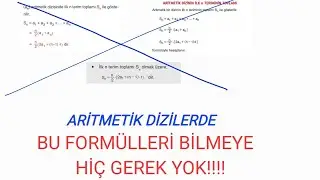 TYT BİLGİLERİMİZLE ARİTMETİK DİZİLERİN TOPLAMINI BULABİLMEYİ ÇOK BASİT BİR ŞEKİLDE ANLATTIM.