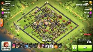 Town hall 11  eagle artillery and warden in action