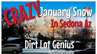 Crazy Snow day in Sedona Az. Sedona az weather is crazy. Red rock country is under pure white snow,