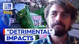 Farmer outlines &lsquo;astronomical&rsquo; impacts of government&rsquo;s power line project | 9 News Australia