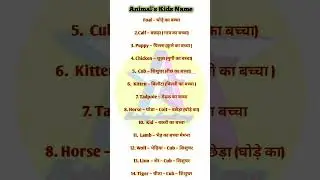 Animal's Kids Name #vocabulary #ttienglish #education #totalenglish101 #english #englishspeaking