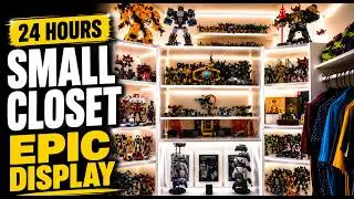 DIY Collector Closet Makeover | Nintendo, Transformers & Smart LED Shelf Setup (24-Hour Build)
