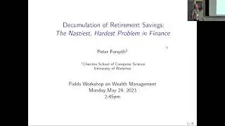 A Stochastic Control Approach to Defined Contribution Plan Decumulation...