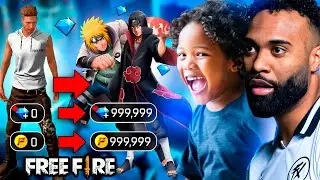 REALIZEI O SONHO DE UMA CRIANÇA NO FREE FIRE E COMPREI TUDO! EVENTO DO NARUTO!