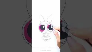 🌈 Dive into Drawing 🌼 Blossom from Powerpuff Girls Easy Tutorial 🌟 #shorts #drawing #RavlykArt