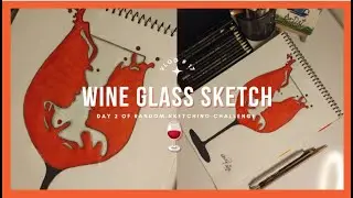 Day 3 | surreal boy & girl inside wine glass sketch 🍷 7 days random sketching challenge #7days #art
