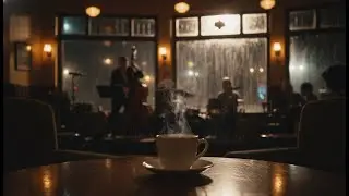1940s Jazz Cafe Ambience ☕ Heavy Rain & Warm Vinyl ~ Immersive Retro Luxury [Deep Focus]