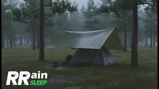 Forest Tarp Camping During Storm | Solo Bushcraft | Tent Relax For Sleep