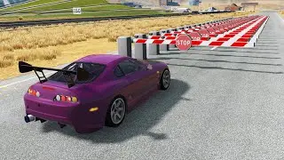 Cars vs Numerous Road Barriers | BeamNG Drive