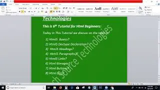 Html5 Basics | Basics In Html5 | Html5 Tutorial For Beginners