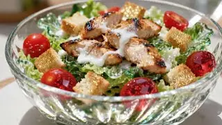 This Caesar Salad  is made of crystal glass ASMR | Shiny & Glossy