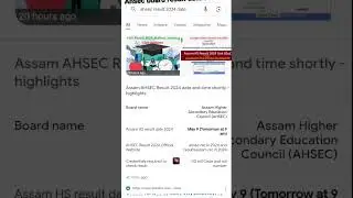 AHSEC Result Date Release #ahsecresult #2024result #class12result