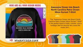 Awesome Ocean Isle Beach North Carolina Retro Ocean Wave Sunset T-Shirt