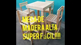 Mesa de madera Alta super f&aacute;cil!!!