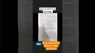 ASRB NET 2025 food technology #syllabus#unit1topic#foodpreservationmethod#heatprocessing