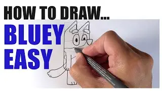 How to Draw Bluey - Cartoon Dog