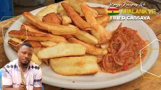 Local Ghanaian Street Food  - Fried Cassava With Hot Pepper Sauce // Lets Prepare Apalankye 😂😂