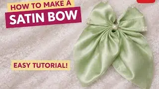 How to Make Satin Bow 🎀 | Easy DIY TutorialPearl Satin Bow Making | Perfect Satin Bow in 5 Minute