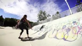 Surfer Skater Girl Sabina on her Surf Skate SmoothStar