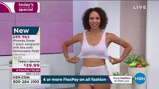 Rhonda Shear 3pack Jacquard Ahh Bra with Removable Pads