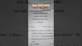 ||BA 1st years Environmental Studies|| #Question papers new 2025-2026#shorts#shortsviral #shortsfeed