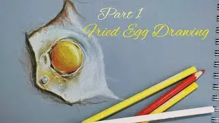 Fried Egg Drawing🍳 /Painting /drawing skills/ IB.AjmalArtwork
