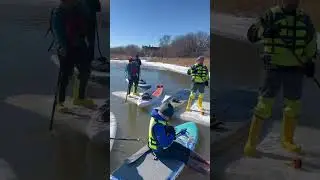 Угон льдины SUP движение Набережные Челны р. Мелекеска