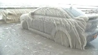 Watch: Buffalo blizzard leaves car completely covered in ice