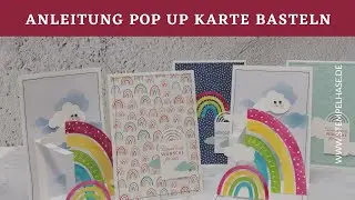 Anleitung / Tutorial Pop up Karte basteln - Farbenfrohe Freude zum Geburtstag