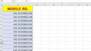 How to add +91 before mobile number in excel #excel  #howto