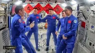 DOCKING AND HATCH OPENING: China&rsquo;s Shenzhou-18 crew arrive at Tiangong space station with a fish