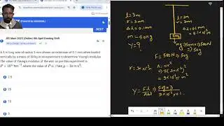 JEE MAIN PYQ: q1 find value of youngs modulus when a steel wire is loaded