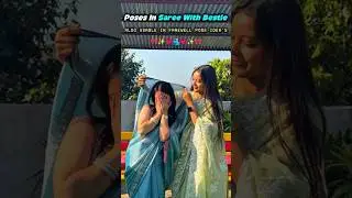 Poses In Saree With Bestie 💗🫂🎀| #shorts #howtopose #posesideas #bestie #saree #bff #farewell #viral