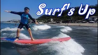 Heath Jornales learns how to Surf