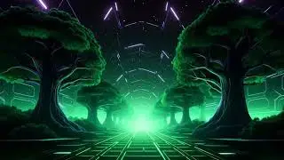 Green Alien World | VJ Loop Neon Tunnel Background