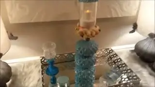 Beach Teal Candle Theme DIY/ Dollar Store and 99 Cent store Products