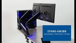 STAND-GM2BB  Dual Gaming Lighted Pneumatic Stand Assembly by VIVO