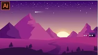 Adobe Illustrator CC Tutorial - How to Make a Beautiful Landscape Design