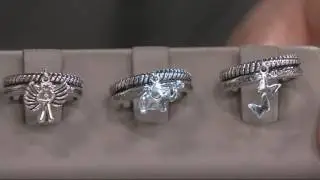 Extraordinary Life Sterling Double Row Dangle Charm Ring on QVC