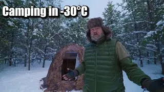 Hot Tent Camping in a Deep Freeze | -30&deg;C Windchill in Northern Ontario