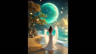 Under the Luminous Moon: Ethereal Beach Fantasy Animation #shorts #fantasyart #animation #ytshorts