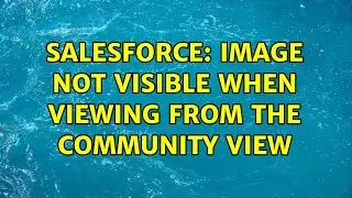 Salesforce: Image not visible when viewing from the Community View (3 Solutions!!)