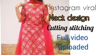 Instagram viral neck design ✅✅ cutting stitching full video/trending ✨ kurti neck#viralvideo design 