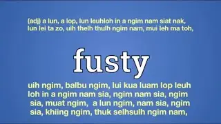 fusty meaning in Ngawn