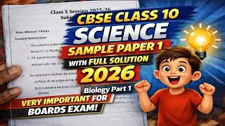 CBSE Class 10 Science Sample Paper with solution 2026 | Biology Set 1 | Sample Question Paper