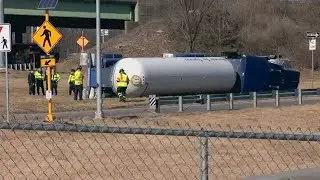 Propane truck rollover in Holyoke prompts evacuations, lane closures