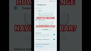 How to change button to swipe gesture?#swipegesture #shorts #navigationbar #mobilesetting